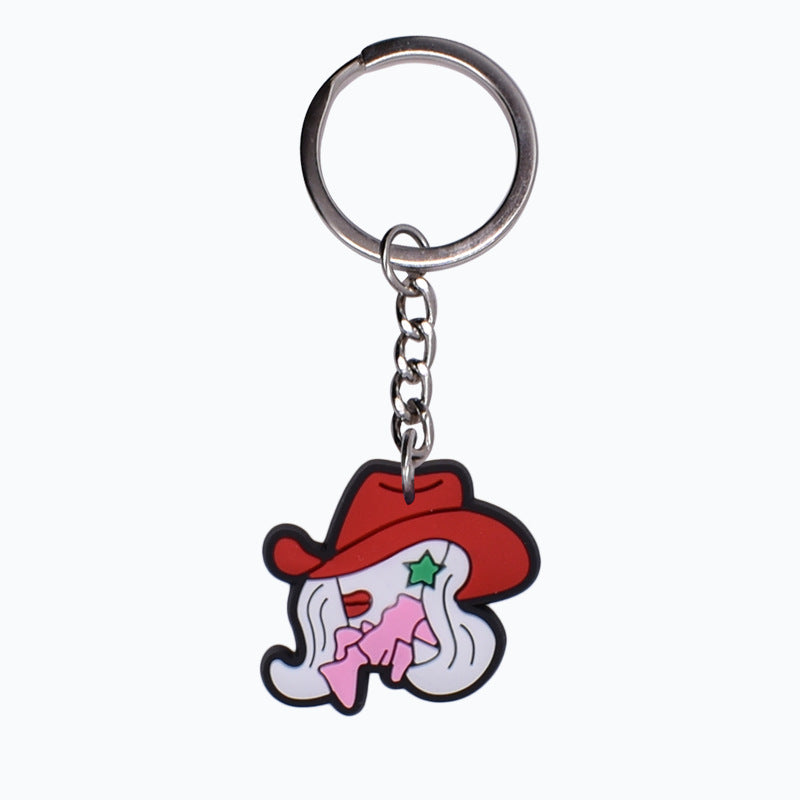 Wholesale 20pcs/pack Cowgirl PVC Soft Cartoon Keychain